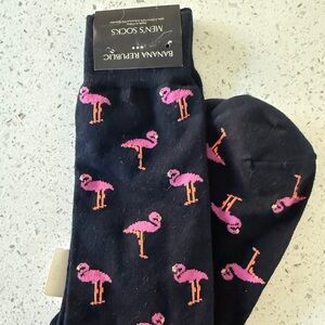 Banana Republic Navy and Pink Flamingo Socks